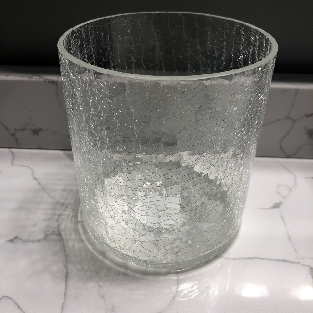 Clear Crackle Glass Vase
